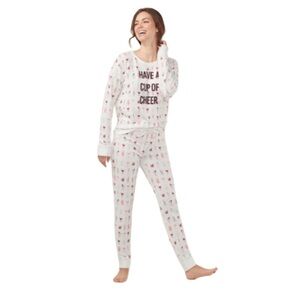 Lauren Conrad White Cocktail Colorful Drinks Crewneck Soft Top Size XS